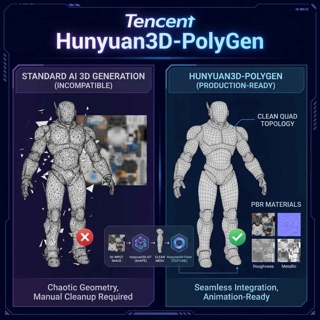 Hunyuan3d-Polygen Compatible Processing