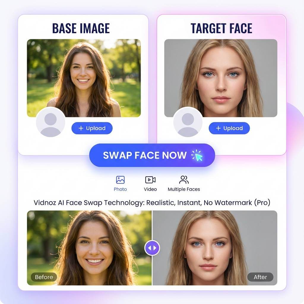 Vidnoz AI Face Swap Technology